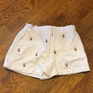 Ralph Lauren polo White horse Embroidered girls  Shorts size 5